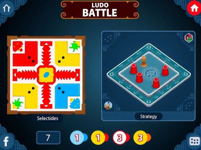 Ludo Battle gameplay screenshot showing colorful board and tokens